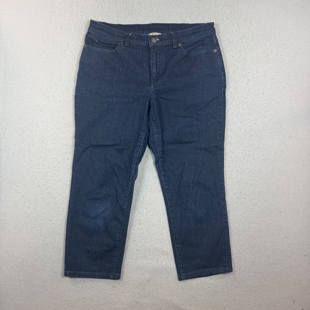 Duluth Trading Co. Jeans Womens 10 Straight Leg Dark Indigo Stretch